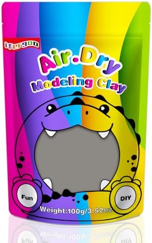 ifergoo 100g Gray Air Dry Clay, 3.5oz DIY Creative Modeling Clay for Kids by iFergoo