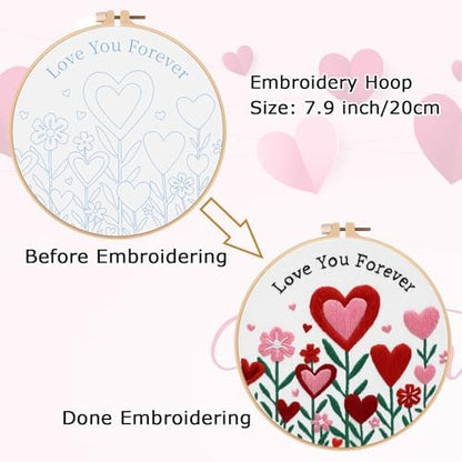 Nuberlic Valentine Embroidery Kit for Beginners Adults - Image 4