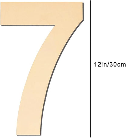 12 Inch Large Blank Wood Number 7 Unfinished Wood Slices Signs Board, Wooden Numbers for DIY Craft Projects, Birthday, Party, Wedding Decorations