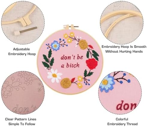 Nuberlic Funny Embroidery Kit for Beginners, Cross Stitch Kits - Image 4