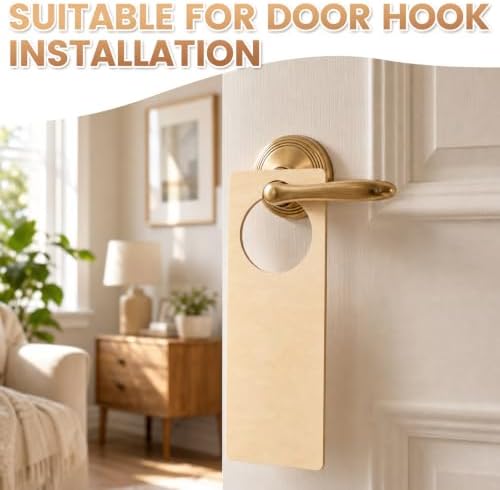 16 PCS 9.5"x 3.25" x 0.1" Unfinished Wooden Door Knob Hangers - Blank for DIY Crafts, Ideal for Home, Hotel & Office Decor - Image 6