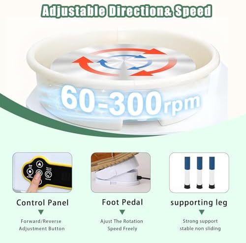 450W 14" Electric Pottery Wheel with LCD Panel Adjustable Speed Foot Pedal,Detachable Basin,Heighten Desk Legs,Clay Toolfor Kids, Adults, Beginners, Home DIY & Professional Pottery Making - Image 6