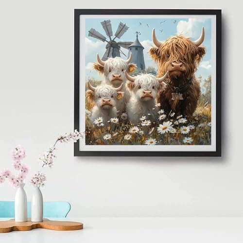 Tiwabb Highland Cattle Stamped Cross Stitch Kits for Adults Beginners - Image 6