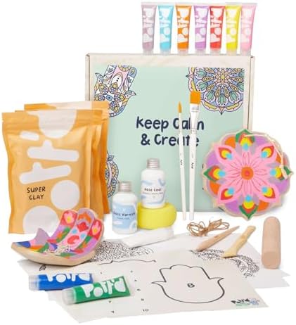Pott'd Mini Pottery Kits | Air Dry Clay Pottery Kit for Adults | Includes Paints, Brushes, and Potters Tools | Free Online Step-by-Step Tutorial | Perfect for Beginners | Bring The Studio to Your Home by Pottd