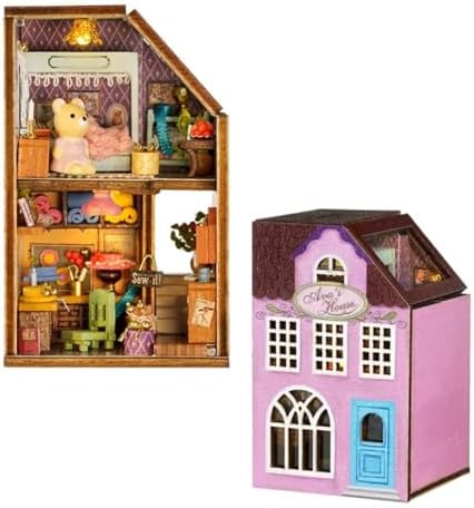 DIY Miniature Dollhouse Kit, Creative Wooden Doll House Craft Model with LED and Furniture for Christmas Birthday Gift (QH006) - Image 2