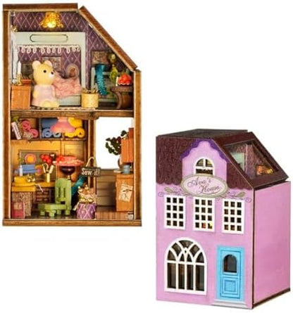 DIY Miniature Dollhouse Kit, Creative Wooden Doll House Craft Model with LED and Furniture for Christmas Birthday Gift (QH006) - Image 2