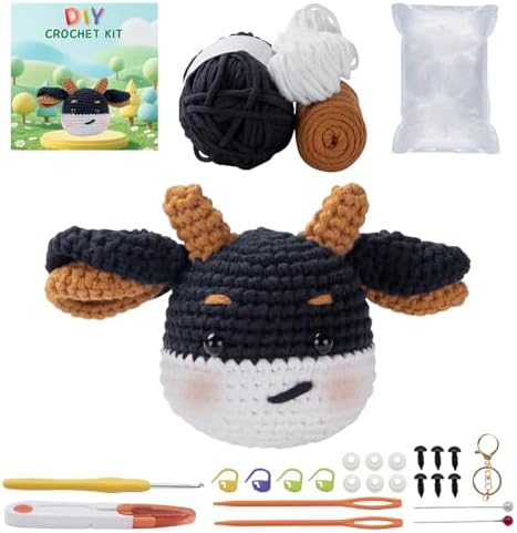 EOKPHULL Crochet Kit for Beginners, Easy DIY Crochet & Knitting Kit for Adults with Step-by-Step Video Tutorials, Yarns, Stuffing, Crochet Hook and Accessories, Crochet Craft Set by Unknown