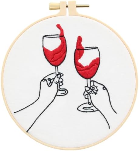Crafmanoe Romance Embroidery Kits for Beginners Adults, Hand Embroidery Starters Kits, Stamped Cross Stitch Kits for Adults Anniversary Valentine's Day Gifts, Embroidery Hoop, Thread & Video Tutorial - Image 7