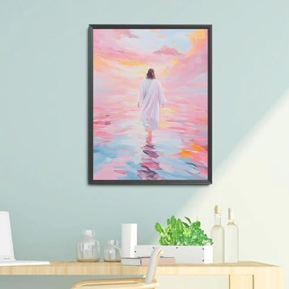 NZNANCHU Paint by Number for Adult,DIY God Painting Kits for Adults,Color by Numbers,Paint by Number Canvas Crafts Watercolor for Beginners Hoom Decor (Jesus) - Image 6