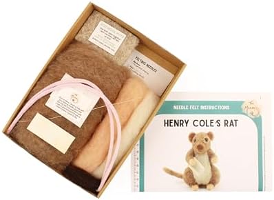 Wizardi Beginner Needle Felting Kit for Adults - Henry Cole's Rat. Animal Felting Kit 10cm Tall. Felting Tools. Wool Felting Supplies. Felt Crafts. Wool Felt. The Makerss - Image 3