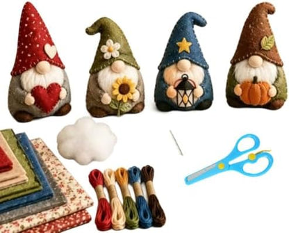 DIY Fabric Animal Craft Kit Creative Handmade Art, Stitch Your Own Whimsical World Patchwork Sewing Set 3D Cute for Making Ornament Adults Beginners, Gift Holidays Keychains (D) - Image 2