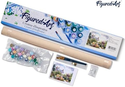 Figured'Art Paint by Numbers Kit for Adults Quiet Neighbourhood 16"x20" - Craft Art Painting DIY Kit Rolled Canvas Without Frame - Image 5