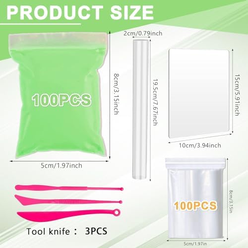 Air Dry Clay,Adult Air Dry Clay Set 100 Colors with 5 Tools and 100 Storage Bags Soft Lightweight Non Sticky DIY Modeling Clay Kit for Crafts Art Projects and Handmade Creation - Image 3