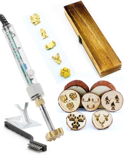 5Pc 1" Western Branding Irons Kit with Electric Tool, Handmade Crafts Gift by AIMOADO