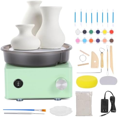 Olenyer Pottery Wheel for Kids: 6" Turntable 2-Way Rotation Mini Pottery Wheel, Removable Tray, Metal Frame, Christmas Gifts Pottery Kit for Beginners Teens Adults by %E7%AB%8B%E5%8D%B3%E8%B4%AD%E4%B9%B0
