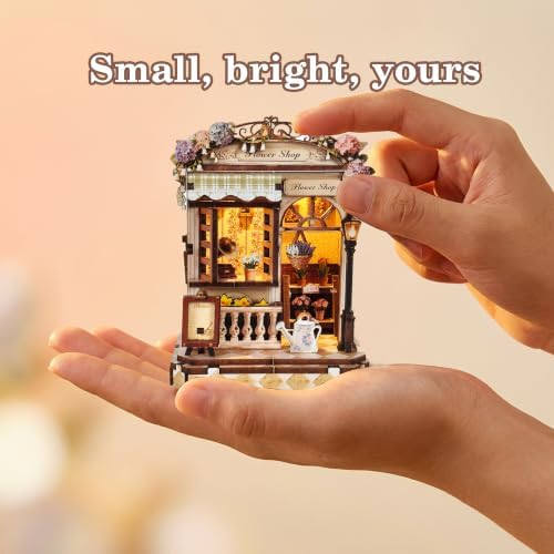 Book Nook Kit – DIY Miniature House 3D Puzzle with LED, 96-Piece Tiny House Dollhouse Kit for Bookshelf Decor, Unique Gift for Men Women Teens - Image 6