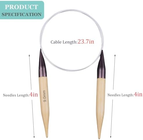 Weabetfu 32inch Bamboo Circular Knitting Needles US Size 13(9mm) - Image 2
