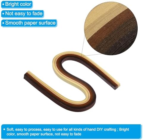 PATIKIL 120pcs Quilling Strips Paper 3/8"(10mm) 21" Origami Paper Quilling Strip for Art DIY Hand Craft Christmas, Gradient Brown - Image 3