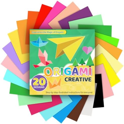 IOOLEEM Origami Paper Kit, 220 Sheets 20 Colors, Double Sided Colored Blank Folding Paper Set with Step-by-Step Instructions, Origami Kit for Art & Craft Supplies - Image 5