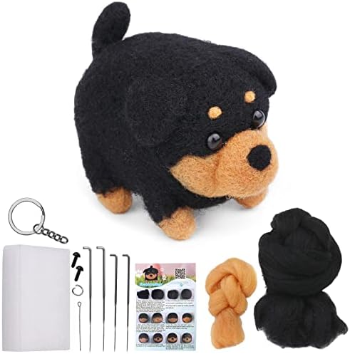 QMNNMA Needle Felting Kits for Beginners, Norwegian Dog Wool Felting Kit by Qmnnma
