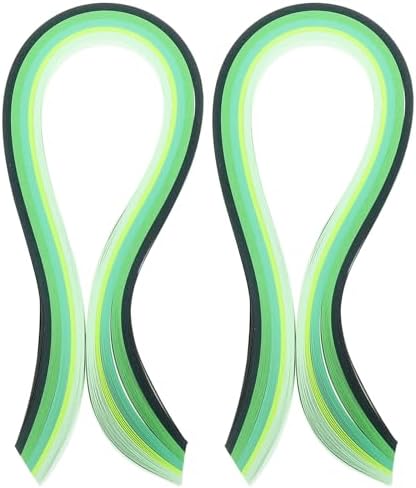 PATIKIL 390 x 7mm Rainbow Quilling Strips Paper,200 Pcs Origami Paper Quilling Strip for Art DIY Hand Craft Christmas, Gradient Green by PATIKIL