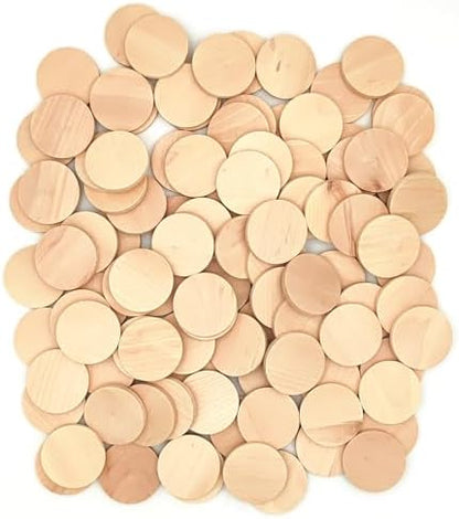 100PCS Natural Wood Slices 1.6 inch Blank Round Wooden Discs Unfinished Wood Circles Blank Wooden Ornaments for DIY Crafts - Image 5