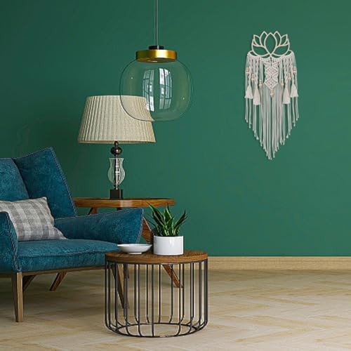FREEBLOSS 2 Set DIY Macrame Lotus Wall Hanging Kit Macrame Tapestry Wall Hanging with Macrame Frame Lotus Wall Hanging Decor for Living Room Macrame Kit for Beginner with Instruction - Image 6
