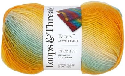 Loops & Threads Facets Yarn - Yarn for Knitting, Crochet, Weaving, and Arts & Crafts - Coastal, Acrylic, 3.5 oz by LoopsThreads