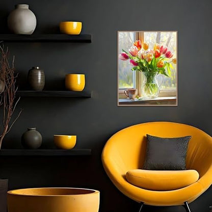 Banket Paint by Numbers Kit for Adults Beginner Flowers DIY Painting Kits for Adults Bottle Flower Easy Adult Paint by Number Kits on Canvas Color by Numbers for Gifts Home Wall Decor 16x20 Inch - Image 3