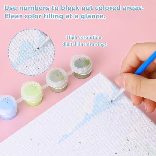 Woman Paint by Numbers Kit for Adults Beginner, Paint by Numbers 10x10 Inch - Image 4
