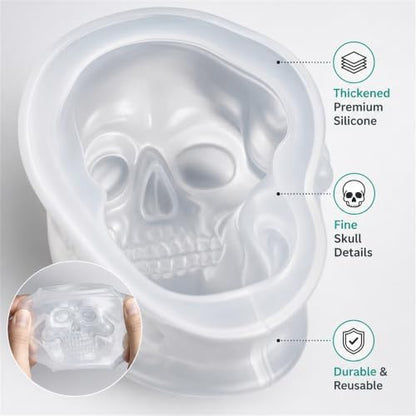 3pcs 3D Skull Resin Molds,Skull Molds for Epoxy Resin Casting- Candle Wax - Image 3