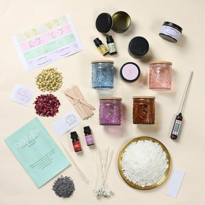 DARJEN Candle Making Kit for Adults, 8 Jars & Tins Soy Wax Scented DIY Set - Image 3