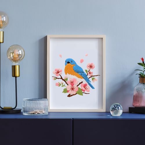 Louise Maelys Blue Bird Embroidery Kit for Beginners, DIY Floral Kit - Image 6