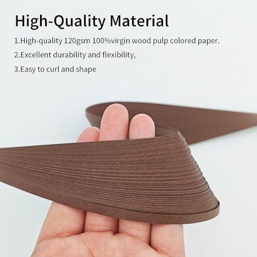 Acoeitl Quilling Paper Strips 240 Strips Dark Coffee Paper Quilling Set Width 5mm Length 53cm Quilling Supplies DIY Quilling Paper Quilling Art Strip for Crafts (2 Pack) - Image 4