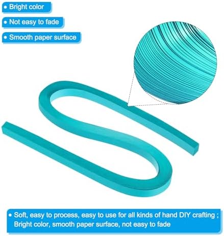 PATIKIL 60pcs Metallic Quilling Strips Paper 1cm(3/8") x 54cm Origami Paper Quilling Kits for Adults Beginner Art DIY Craft Christmas, Aquamarine Blue - Image 3