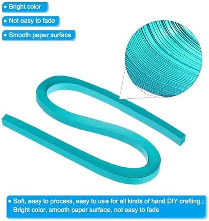 PATIKIL 60pcs Metallic Quilling Strips Paper 1cm(3/8") x 54cm Origami Paper Quilling Kits for Adults Beginner Art DIY Craft Christmas, Aquamarine Blue - Image 3