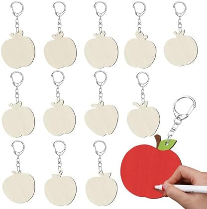 RattanView 24 Pcs Apple Craft Keychains DIY Keychain, 12 Styles by RattanView