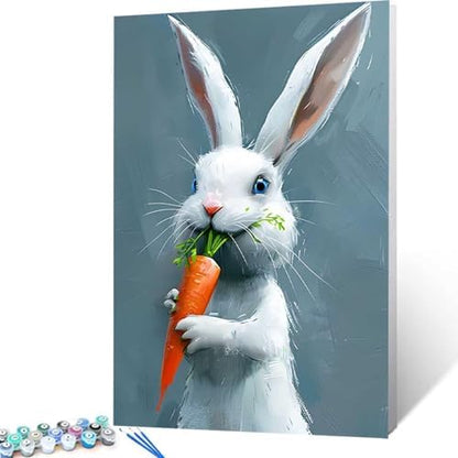 Paint by Numbers Kit for Adults Beginner, Rabbit Paint by Numbers Animal, DIY Easy Acrylic Watercolor Oil Painting Kit with Brushes, Arts and Crafts for Adult for Home Wall Decor, Gifts 40x54 in R-39 - Image 4