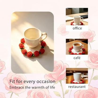 Yarniss Rose Flower Coaster Crochet Kit + Video Guide, Beginner Set - Image 5
