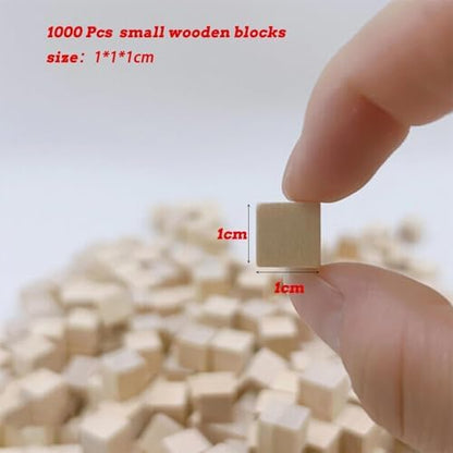 1cm Wood Blocks for Crafts, 500Pcs Unfinished Wood Cubes, Natural Pine Small Wood Square Blocks, Wooden Cubes for Arts Crafts and DIY Projects ﻿ - Image 2
