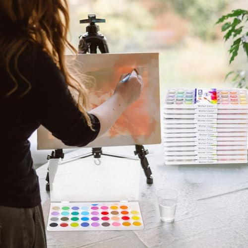 Nuanchu Gifts Bulk Watercolor Paint Washable Watercolor Paint Kits Palette and Brushes Portable Water Color Supplies for Adults, Beginners Artists Graduation Gift(20 Pack,36 Colors) - Image 6