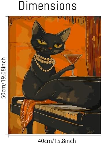 Canrichshop Drinking Cat Paint by Numbers Kit for Adults,Painting by Numbers,DIY Acrylic Paint Kit for Adults Beginners Without Frame,Easy Adult Paint by Number Kits on Canvas for Decor 16x20inch - Image 2
