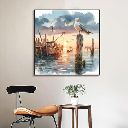 Seagull Framed Paint by Numbers Kit for Adults Beginner & Kids Ages 8-12 - Image 2