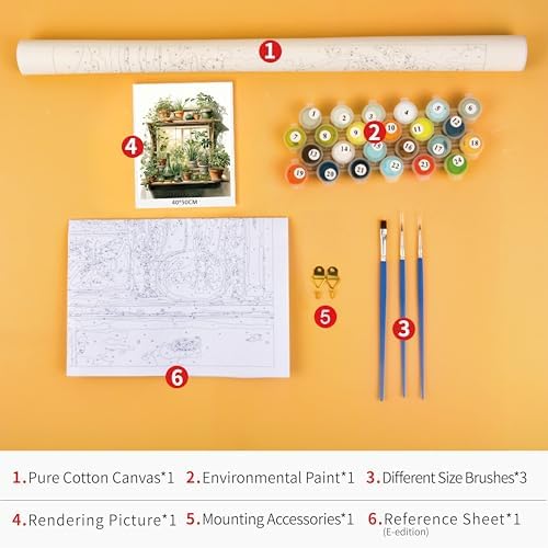 Paint by Number for Adults Green Plant, Paint by Numbers Kit for Adults Leaf, DIY Acrylic Paint by Numbers Kits on Canvas Potted, Acrylic Painting Kits Art Crafts 16"x20"(Frameless) - Image 5