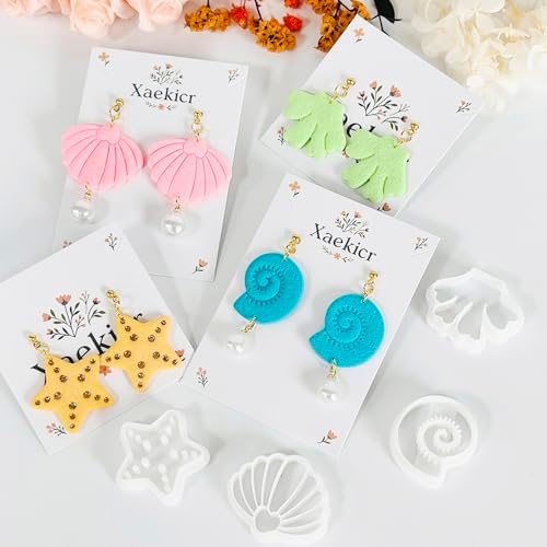 Xaekicr 4PCS Ocean Theme Polymer Clay Cutters Set – Starfish Seashell Clay Earring Cutters – Clay Tools for Polymer Clay Jewelry Making, Beach DIY Crafts Supplies - Image 6