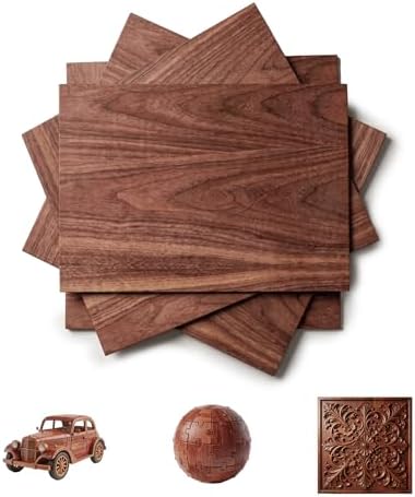 6 Pack 12x12x1/8 Inch 3mm Basswood Sheets Unfinished Wood Blanks for Laser Cutting Engraving Wood Burning DIY Crafts by Unknown
