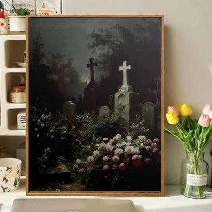 Gothic Cross Paint by Numbers Kit for Adults Framed Canvas, Frameworkless - Image 2