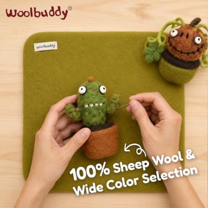 Woolbuddy Needle Felting Mat 10 x 10 x 1.5 Inch (Olive), Pure Wool Felt Pad - Image 2