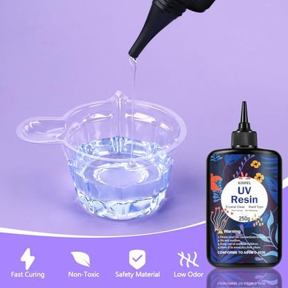 KISREL UV Resin Kit with Light, 500g Hard UV Resin with Double-Sided Light - Image 3