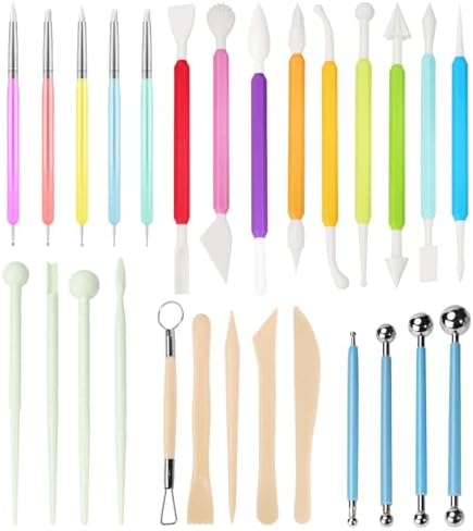 Acantha 27PCS Double-Ended Clay Tools Set, Colorful Sculpting Tools for Pottery, Polymer & Air Dry Clay, Ceramic Modeling Kit for Adults Kids Beginners by Unknown